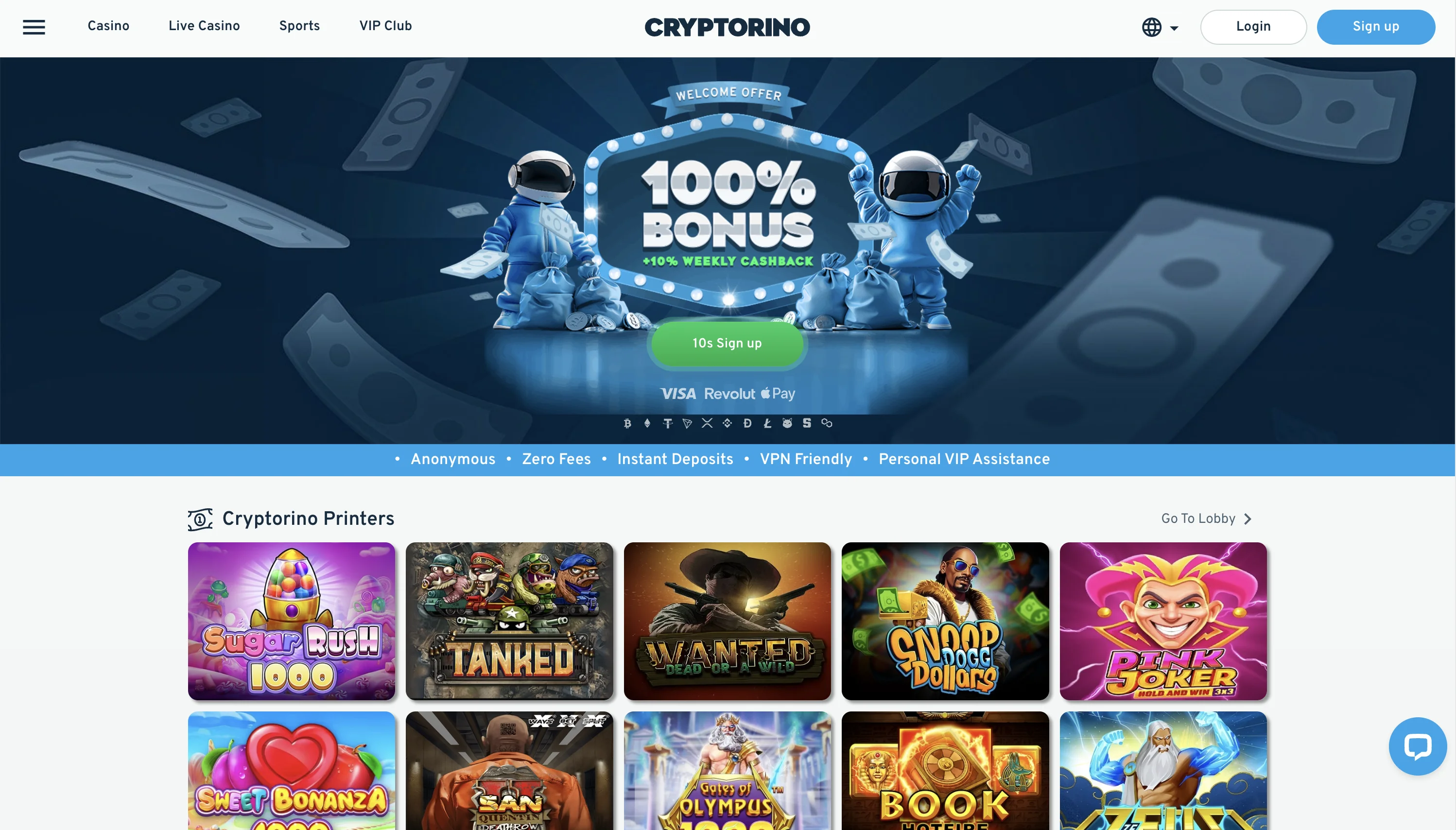 Cryptorino No KYC Casino