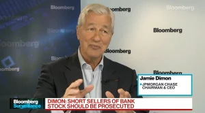 Jamie Dimon speaking on Bloomberg Surveillance. Source: Bloomberg