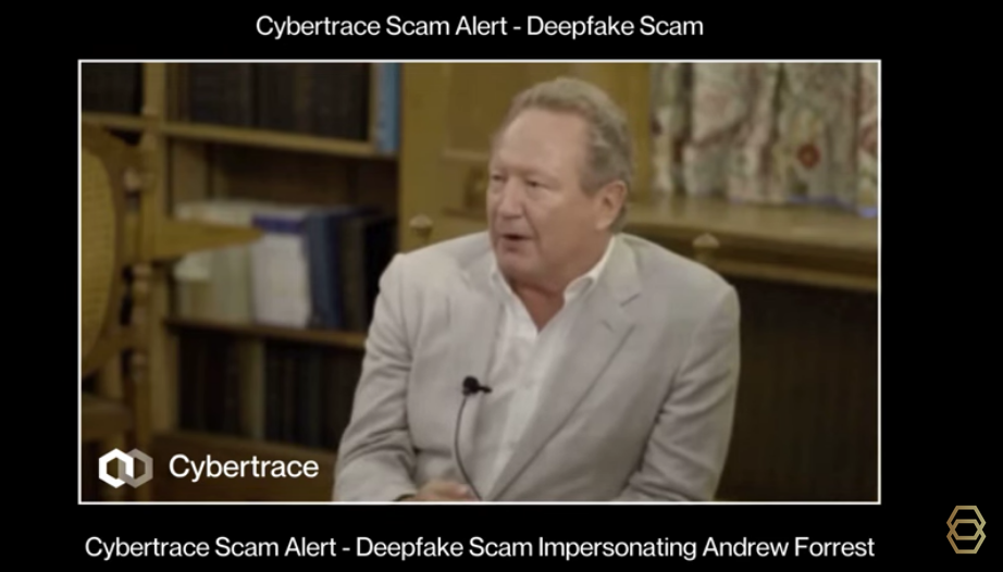 Cybertrace Warns Of Deep Fake Featuring Aussie Billionaire