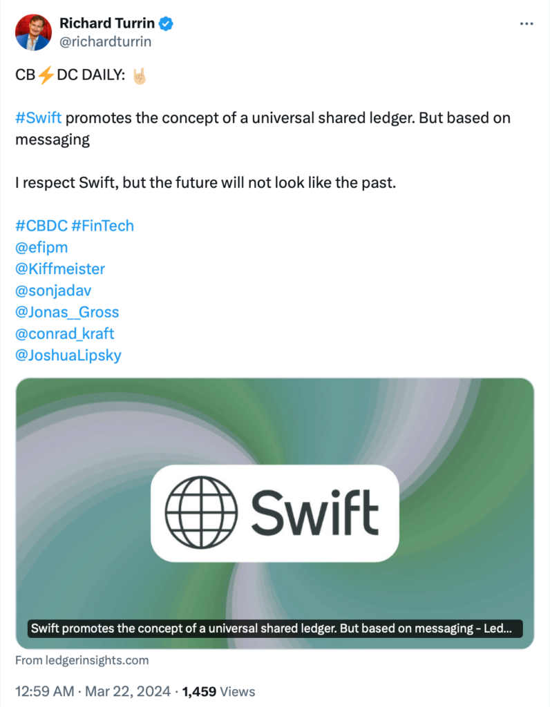 SWIFT Role in Tokenized Future on Unified Ledger